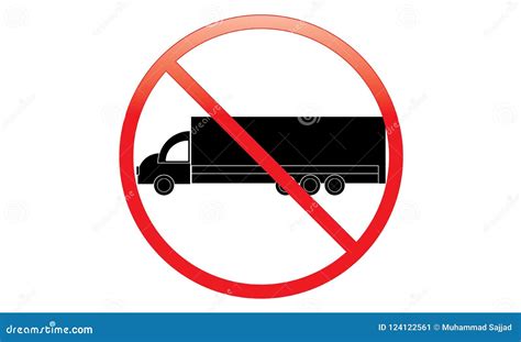 No Truck Icon No Parking Van Symbol No Traveling Vehicle No