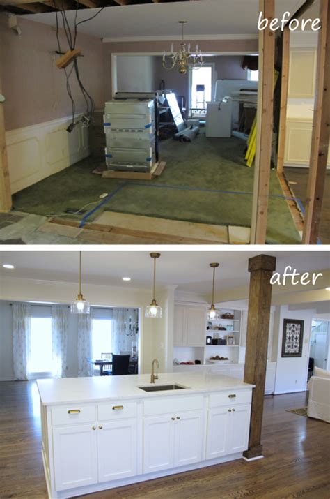 Slice the knife through any caulking. live the home life before and after kitchen island wall ...