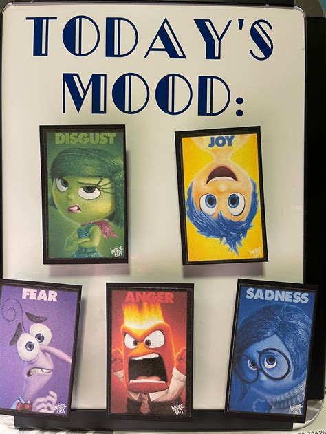 Magnetic Mood Board Features Emotions From Inside Out Joy Etsy Uk