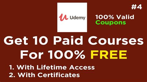 Udemy Paid 10 Courses For 100 Free Udemy Paid Courses For Free