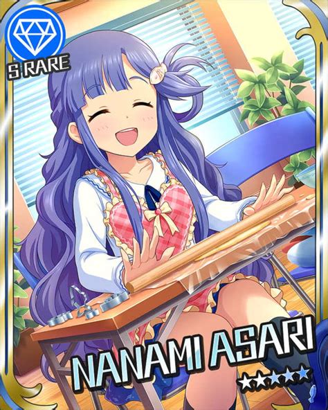 Safebooru Asari Nanami Blue Hair Blush Character Name Closed Eyes