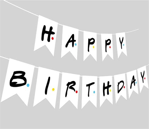 Friends Tv Show Happy Birthday Party Banner Friends Theme Party Banner