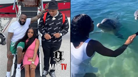 Rick Ross Daughter Toie Gets Kiss From Dolphin In The Bahamas 🐬 Youtube