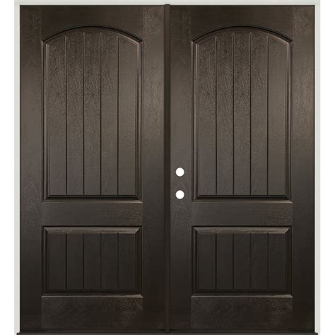 Rustic Finished Fiberglass Prehung Double Door Unit Door Clearance Center