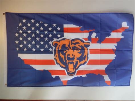 Chicago Bears Usa Starsandstripes Football Indoor Outdoor College Flag