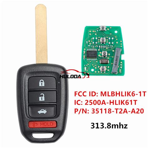 For Honda 3+1 button remote key with PCF7961/HITAG 3 313.8mhz FCC ID