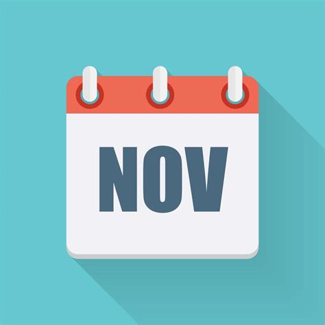 November Dates Flat Icon With Long Shadow Vector Illustration 2862549