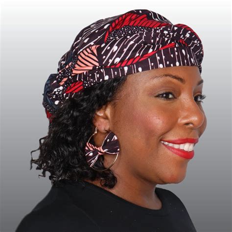 Serenity African Print Pattern Head Wrapscarf Mask Earring Etsy In