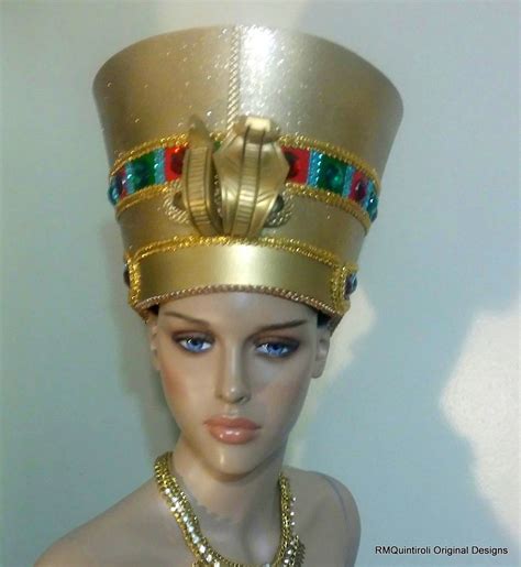 Nefertiti Gold Egyptian Crown Gold Egyptian Hat Halloween Etsy