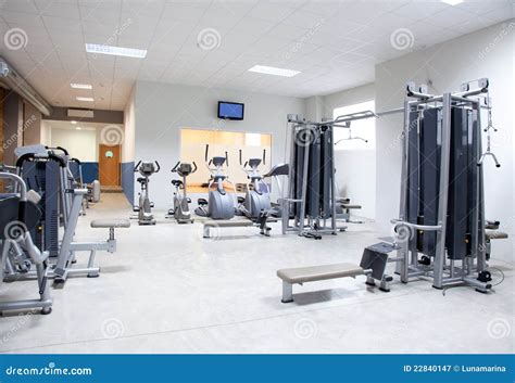 Fitness Club Gym With Sport Equipment Interior Stock Image Image Of
