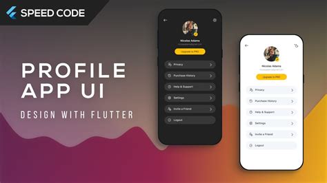 User Profile Screen Design Flutter Ui Speed Code Youtube