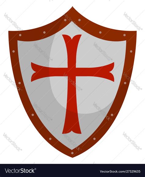 Crusader Shield On White Background Royalty Free Vector