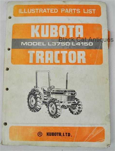 1984 Kubota Illustrated Parts List L3750 And L4150 Tractors Printed In
