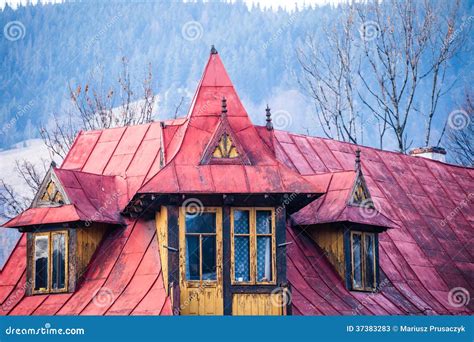 Traditional Polish Wooden Hut From Zakopane Poland Stock Image