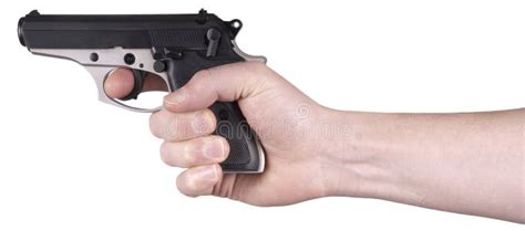 Hand Holding Handgun Gun Pistol Weapon Isolated Stock Image Image