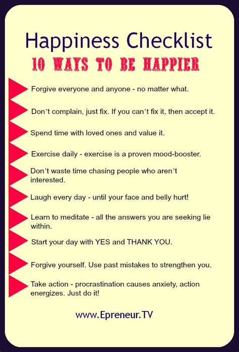 Happiness Checklist 636×936 Ways To Be Happier Words How To