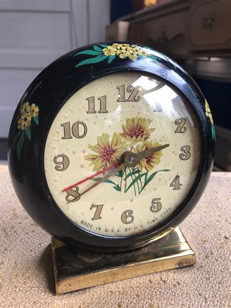 Vintage Windup Alarm Clock Us Time Corp Parts Or Repair Etsy