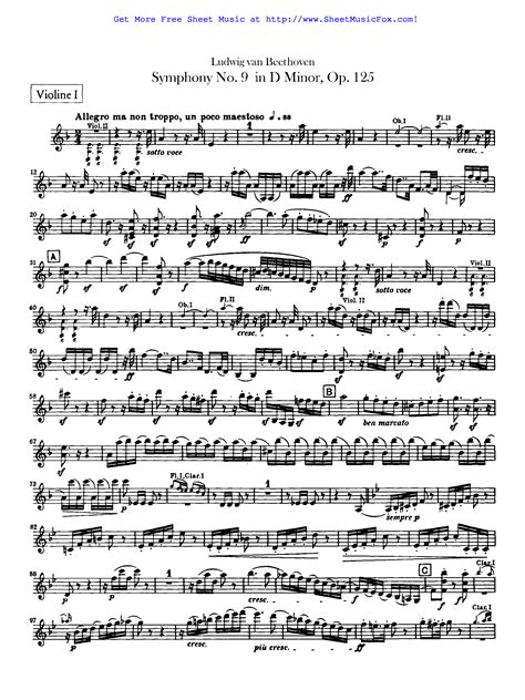Free sheet music for Symphony No.9, Op.125 (Beethoven, Ludwig van) by