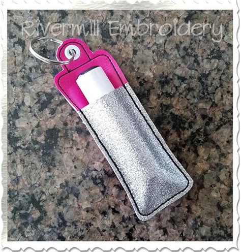 Chapstick Holder In The Hoop Eyelet Key Fob Machine Embroidery Etsy