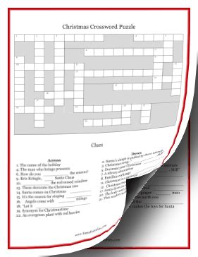 After finishing you can easily check the answers to see if you filled in the correct answers. Christmas Crossword Puzzle (with answer key)