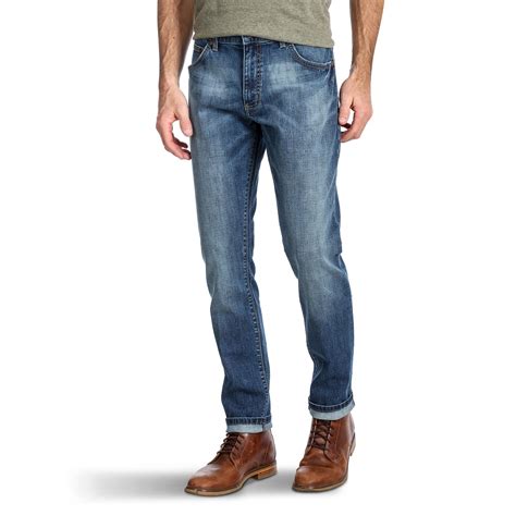 Wrangler Mens Slim Fit Tapered Leg Jeans With Stretch