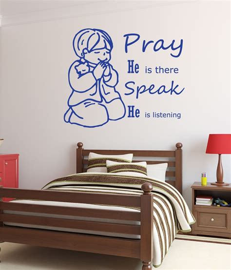 Little Boy Praying Silhouette Christian Wall Decals Vinyl Decor