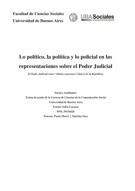 PDF Lo político la política y lo policial en las comunicacion