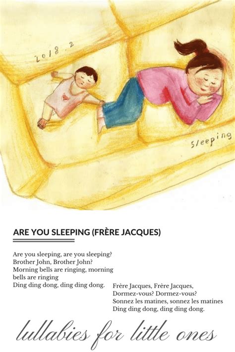 'are you sleeping?' is the english translation of the french nursery song frere jacues. Are You Sleeping Lyrics - Famlii - Famlii