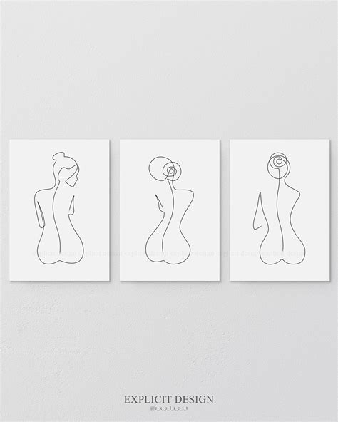 Wall Hangings Butt Illustration Poster Naked Bottom Prints One Line