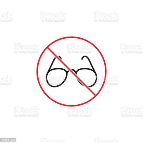 No Glasses Sign On White Background Stock Illustration Download Image Now Advice Art