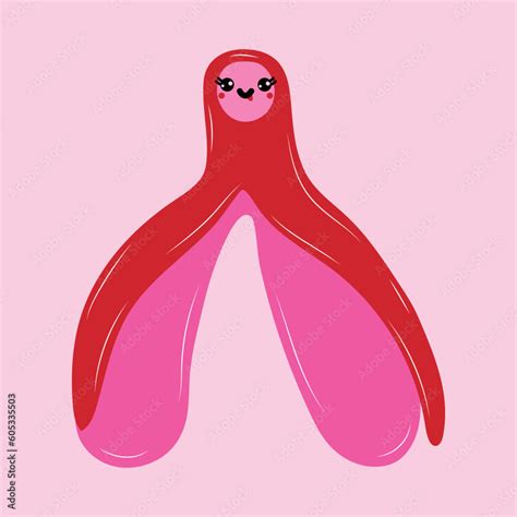 Reproductive System Of The Clitoris With Kawaii Eyes Clitoral Glans