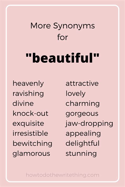 More Synonyms For Beautiful Writing Tips Learn English Words