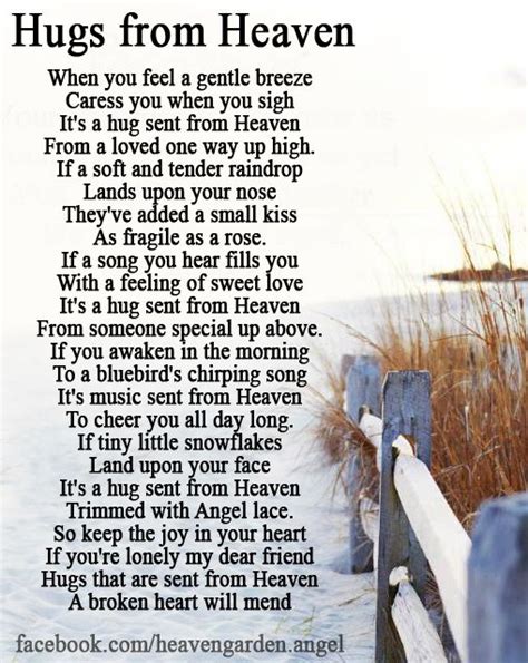 In Memory Poems Hugs From Heaven Heavens Garden Grieving Quotes