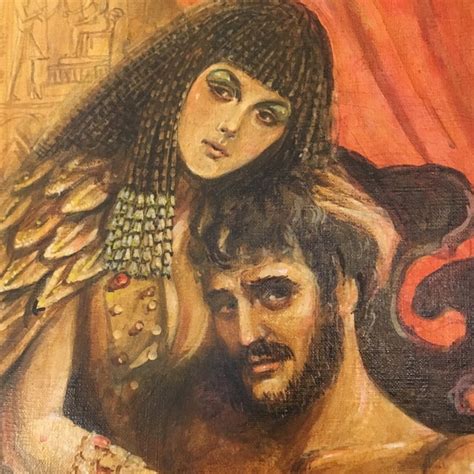 Large Vintage Original Cleopatra Oil Painting Chairish