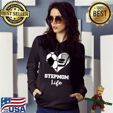 Stepmom Life Heart Funny Soccer Hockey Stepmom T Shirt Hoodie Sweater Long Sleeve And Tank Top