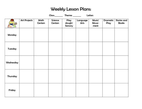 infant blank lesson plan sheets | Weekly Lesson Plan - DOC | Lesson