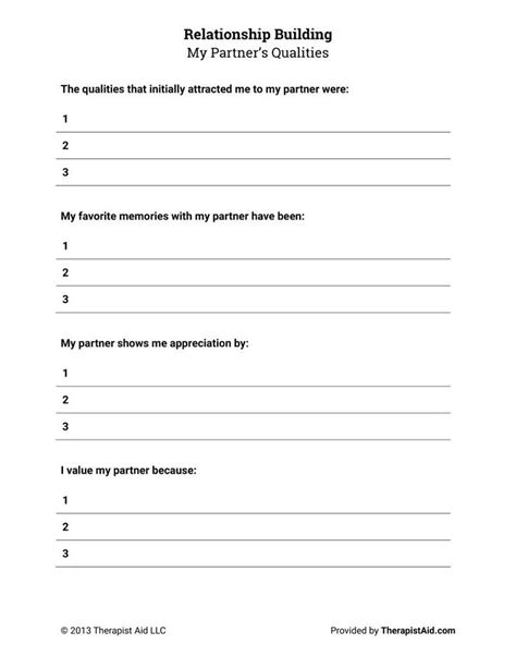 Relationship Building Shared Qualities Worksheet Therapist Aid Relationship Building Shared