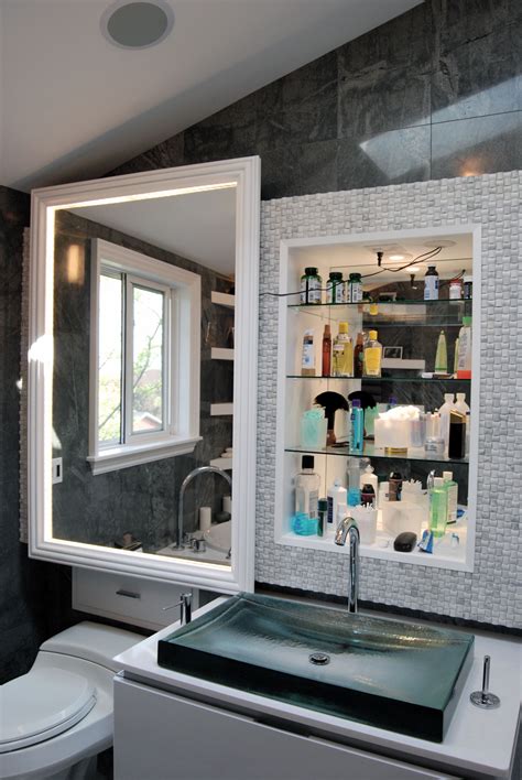 Has custom made makeup tray. sliding vanity mirror | Bathroom renos, Custom vanity ...