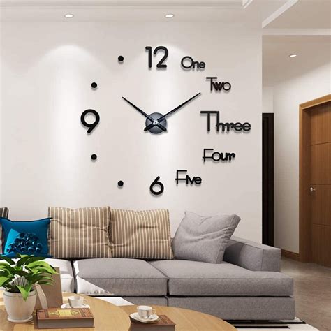 Modern Frameless 3d Diy Wall Clock For Living Room Bedroom Kitchen