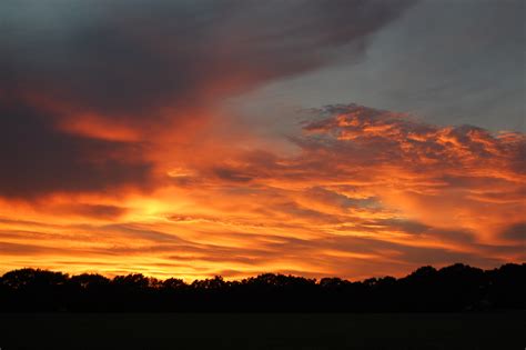 Free Stock Photo Of Cloudy Sky Orange Sky Sundown