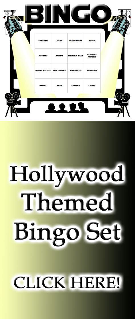 A Hollywood Themed Bingo Set Great For A Hollywood Theme Party A