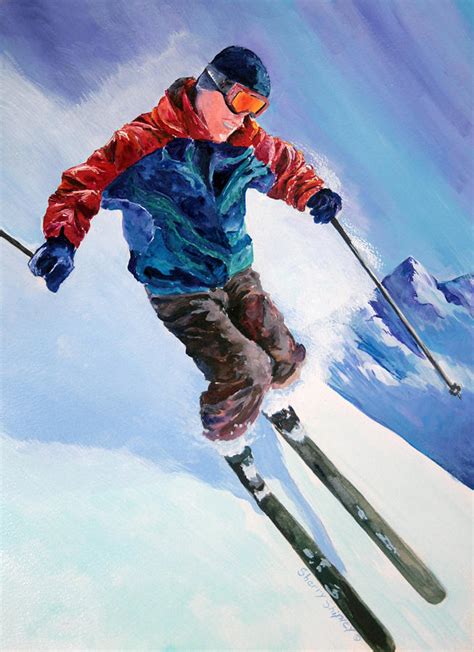 Alpine Skier Painting By Sherry Shipley Fine Art America