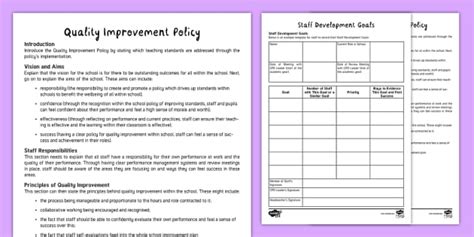 Quality Improvement Template Teacher Made Twinkl