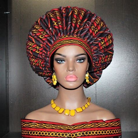 Cameroon Atoghu Crown Hat Ready To Wear African Head Etsy African Hair Wrap African Hats
