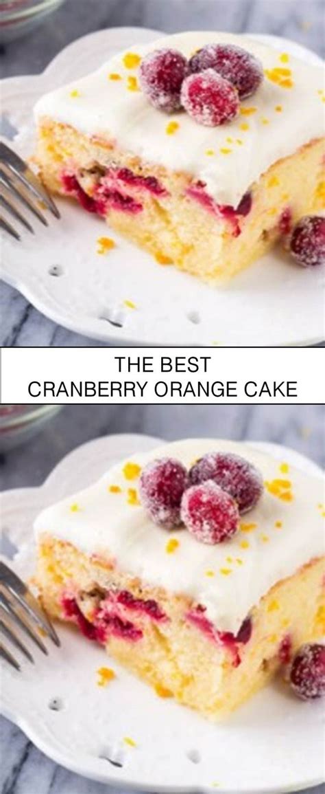 While the cakes bake, cook the remaining 1/2 cup of granulated sugar with the remaining 1/2 cup orange juice in a small saucepan over low heat pour over the top of one cake and allow the glaze to dry. #Cranberry #Orange #Cake | Cranberry orange cake, Food ...