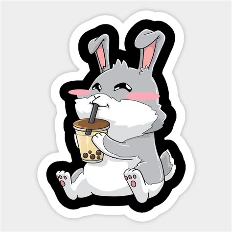 Bunny Bubble Tea Boba Drink Kawaii Bunny Sticker Teepublic
