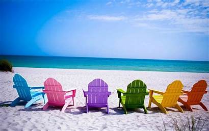 Beach Chairs Colorful Wallpapers Summer Tropical Phone