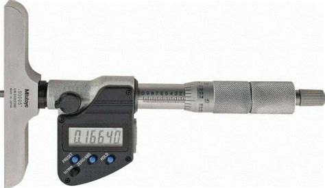 Mitutoyo 329 350 30 Set Digital Depth Micrometer With 6 Rods Grey For