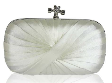 Wholesale Ivory Pleated Satin Clutch Bag