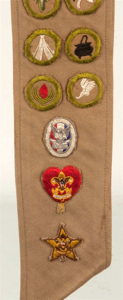 1920s Boy Scout Sash With Eagle And 24 Merit Badges